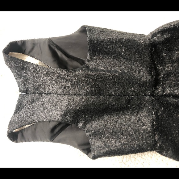 Size 8 WORN ONCE Black Sequin Gown - Picture 2 of 7